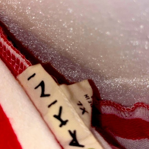 AKINI Red and White Striped Adjustable Waist Strapless Summer Dress Size XL - Picture 7 of 8